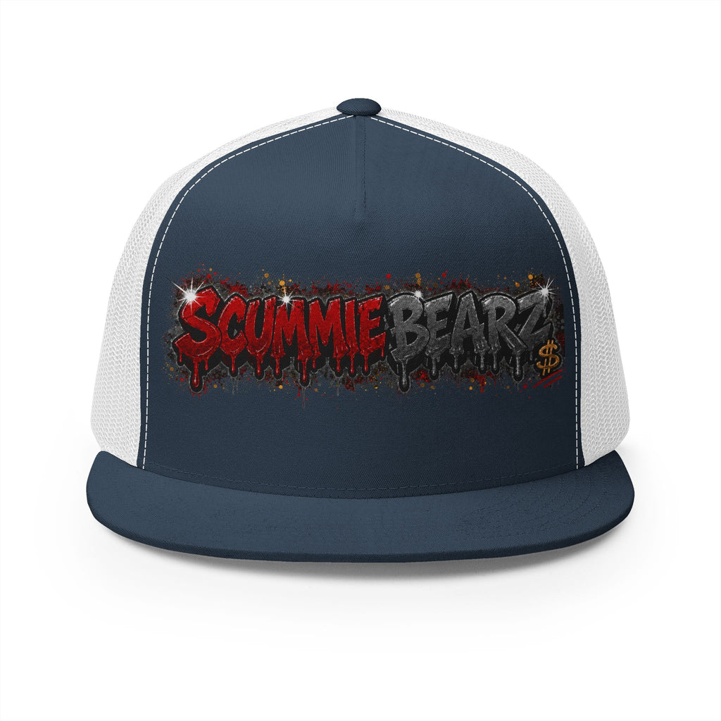 5 Panel Trucker Cap-RED/CHARCOAL SCUMMIEBEARZ LOGO-SCUMMIEBEARZ™