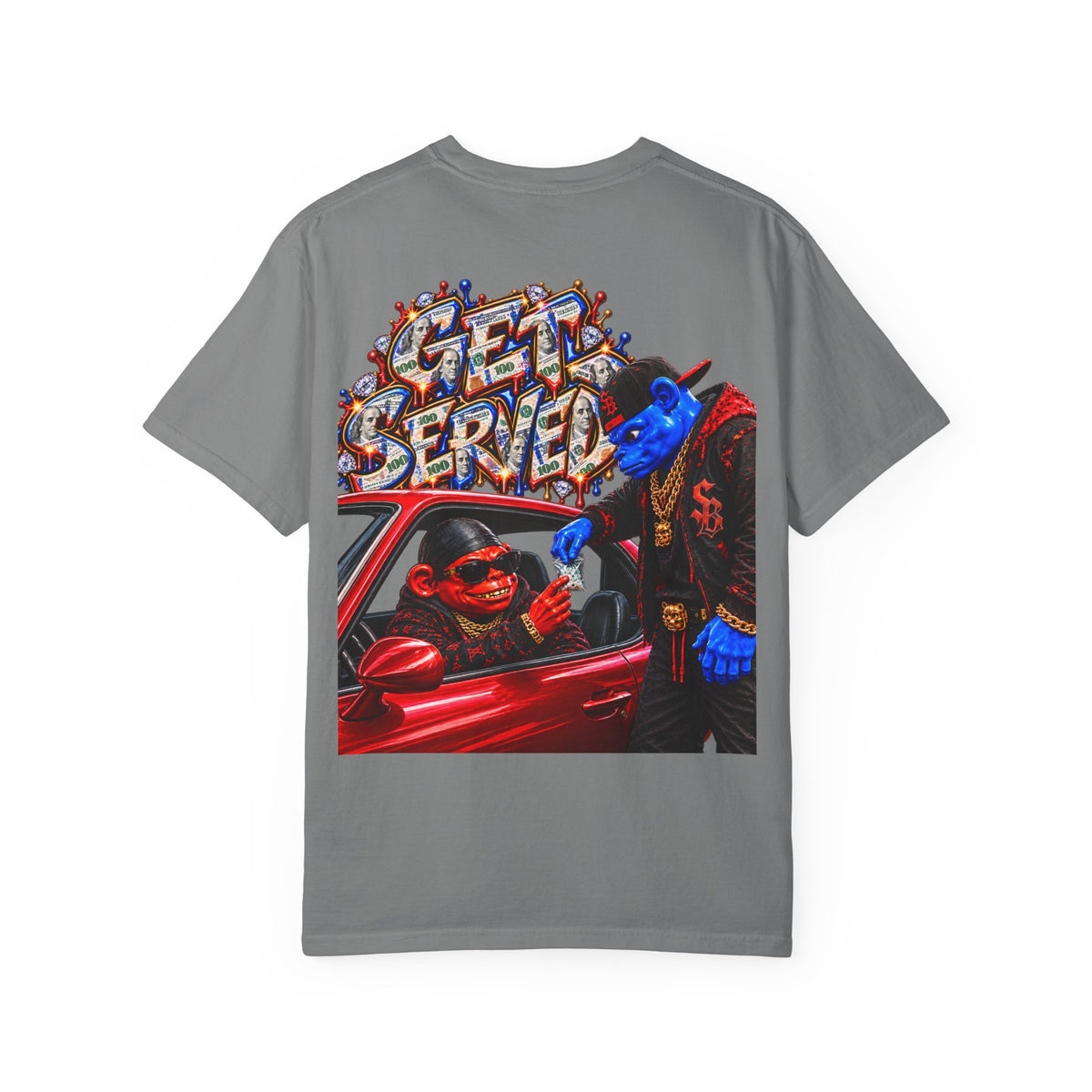 Unisex Garment-Dyed T-shirt-GET SERVED-SCUMMIEBEARZ™️