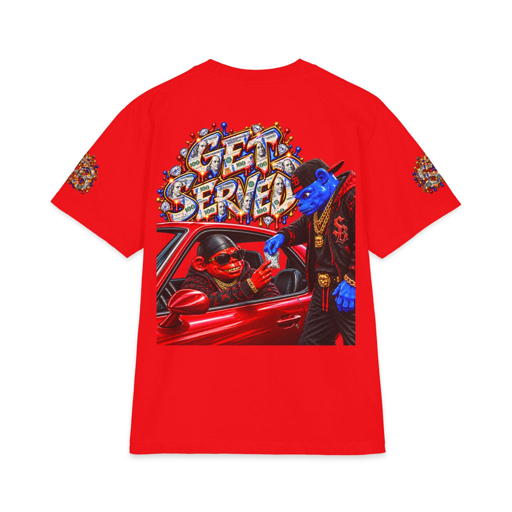 Get Served Red/Blue Remix | SCUMMIEBEARZ™ Shaka Wear Heavyweight Tee