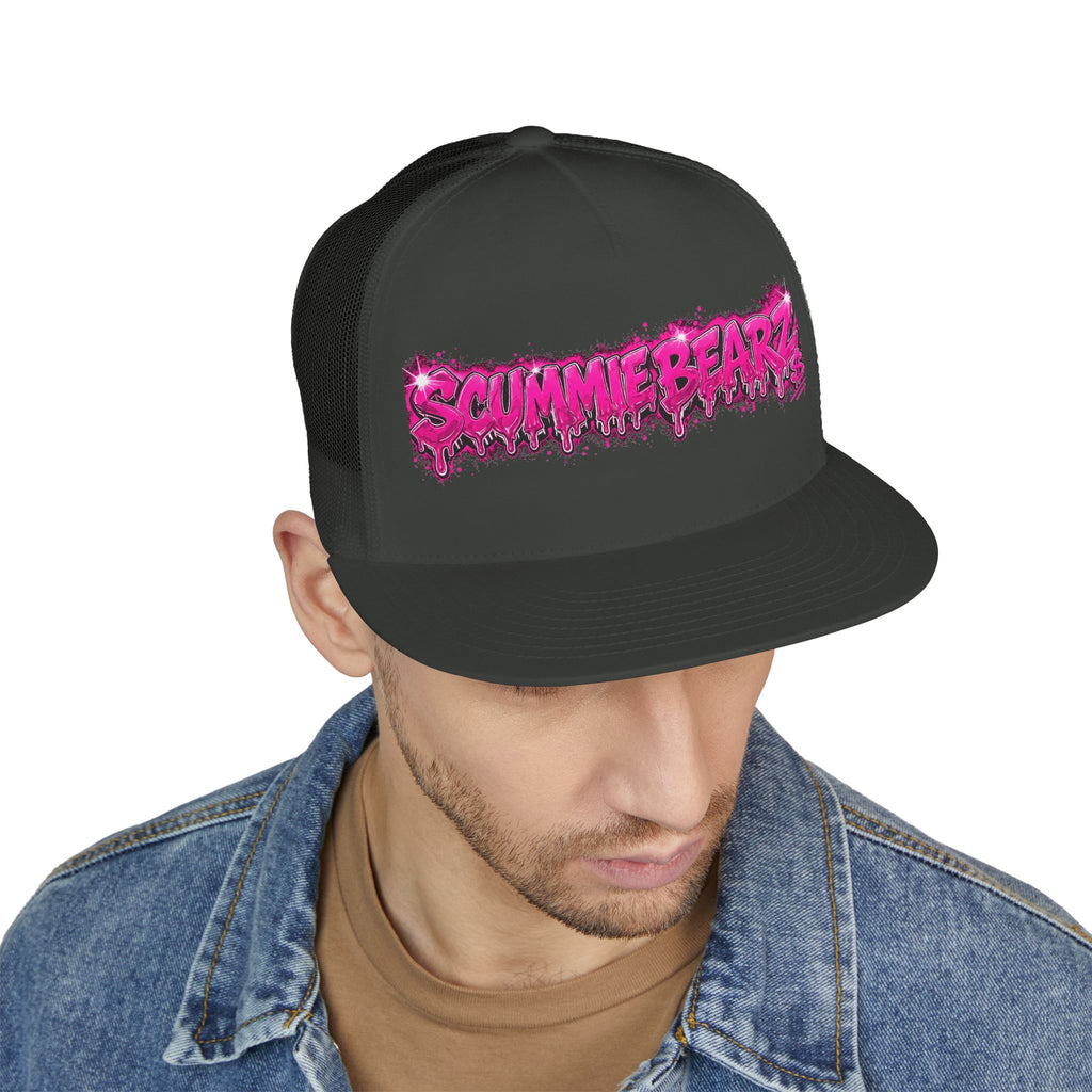 5 Panel Trucker Cap-PINK SCUMMIEBEARZ LOGO-SCUMMIEBEARZ™
