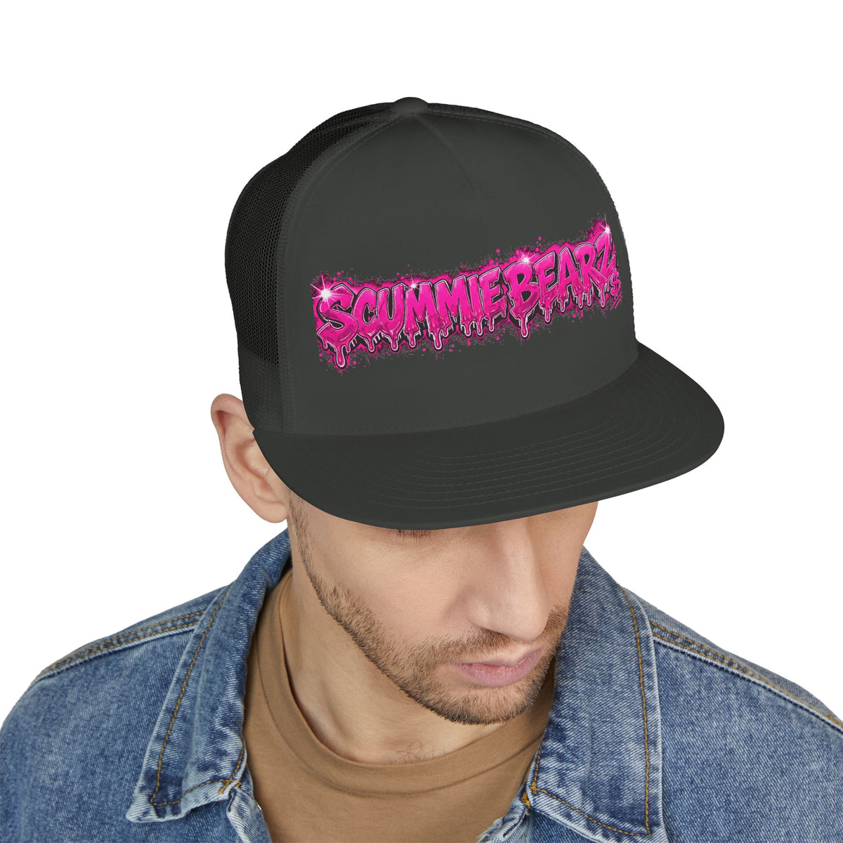 5 Panel Trucker Cap-PINK SCUMMIEBEARZ LOGO-SCUMMIEBEARZ™