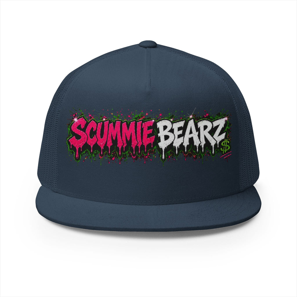 5 Panel Trucker Cap-PINK/SILVER SCUMMIEBEARZ LOGO-SCUMMIEBEARZ™