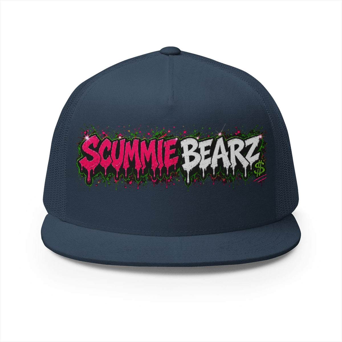 5 Panel Trucker Cap-PINK/SILVER SCUMMIEBEARZ LOGO-SCUMMIEBEARZ™