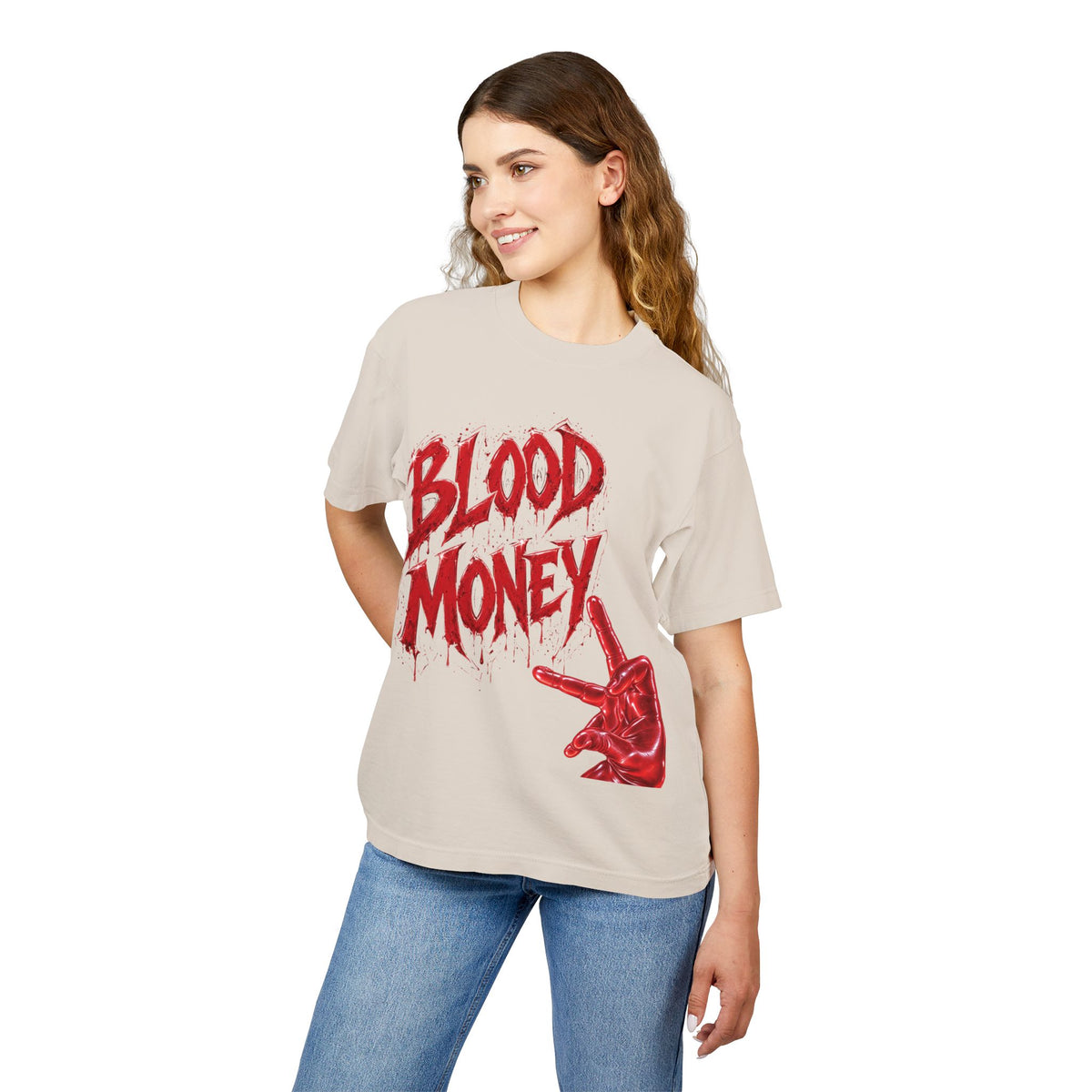 Unisex Urban Heavy Tee-BLOOD MONEY-™ | GANG GANG STREETWEAR TEE 🩸💰🐻-SCUMMIEBEARZ™️