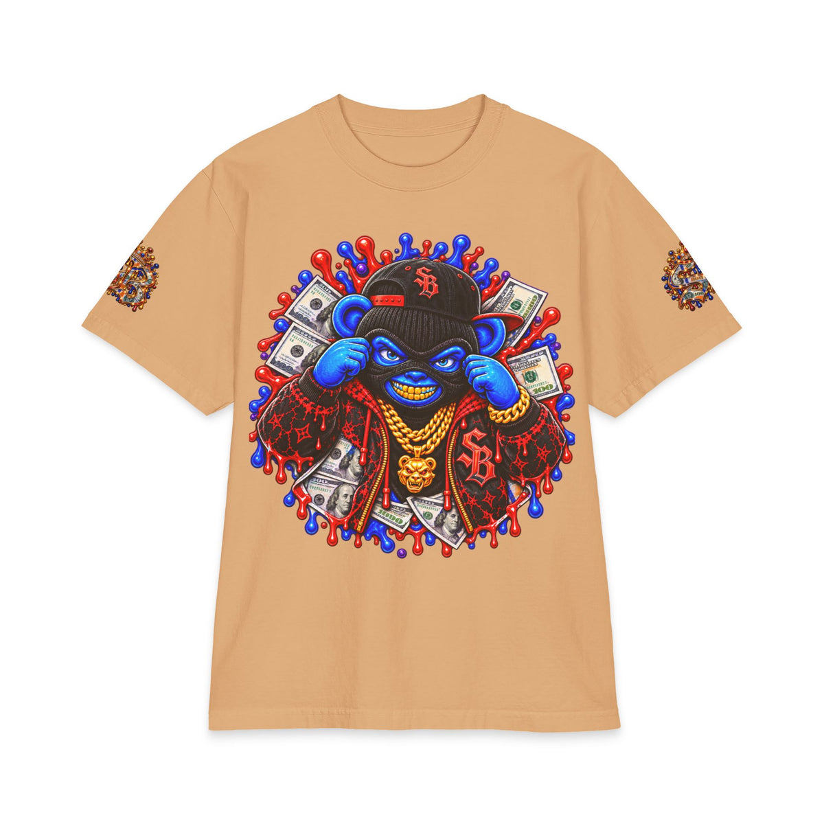 Get Served Red/Blue Remix | SCUMMIEBEARZ™ Shaka Wear Heavyweight Tee