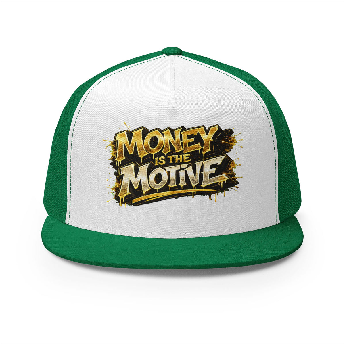 5 Panel Trucker Cap-GOLD MONEY IS THE MOTIVE-SCUMMIEBEARZ™