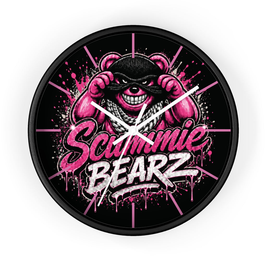 Wall Clock-PINK/SILVER MASK LOGO-SCUMMIEBEARZ™️