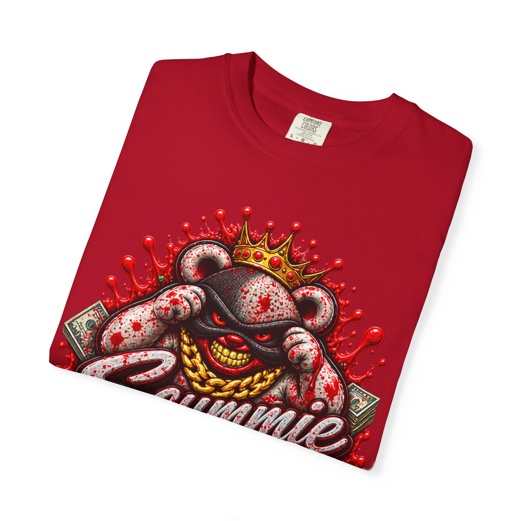 Unisex Garment-Dyed T-SHIRT-BLOOD MONEY GLOCK/MASK LOGO-SCUMMIEBEARZ™