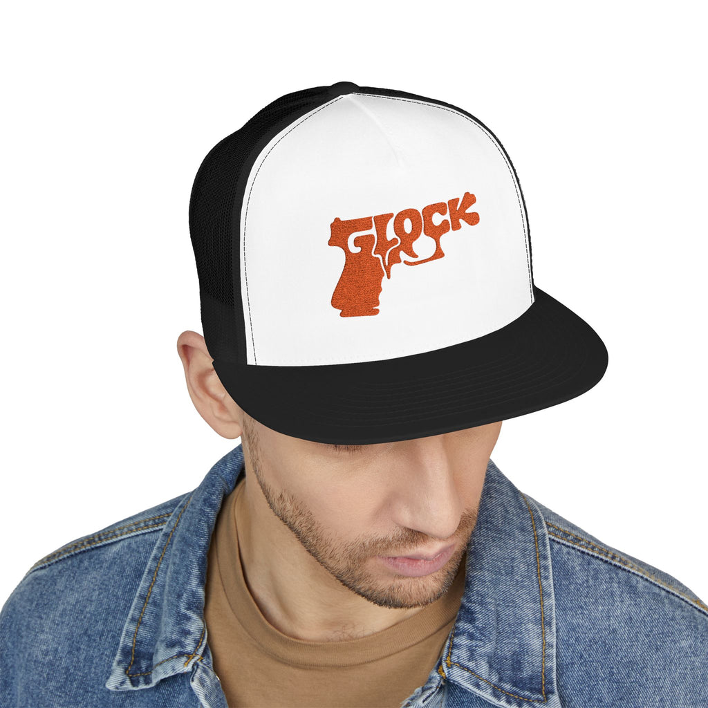 5 Panel Trucker Cap-ORANGE GLOCK LOGO-SCUMMIEBEARZ™️