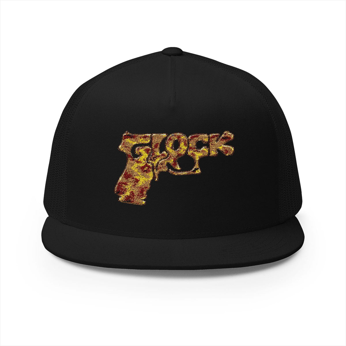 5 Panel Trucker Cap-RED AND YELLOW GLOCK-SCUMMIEBEARZ™️