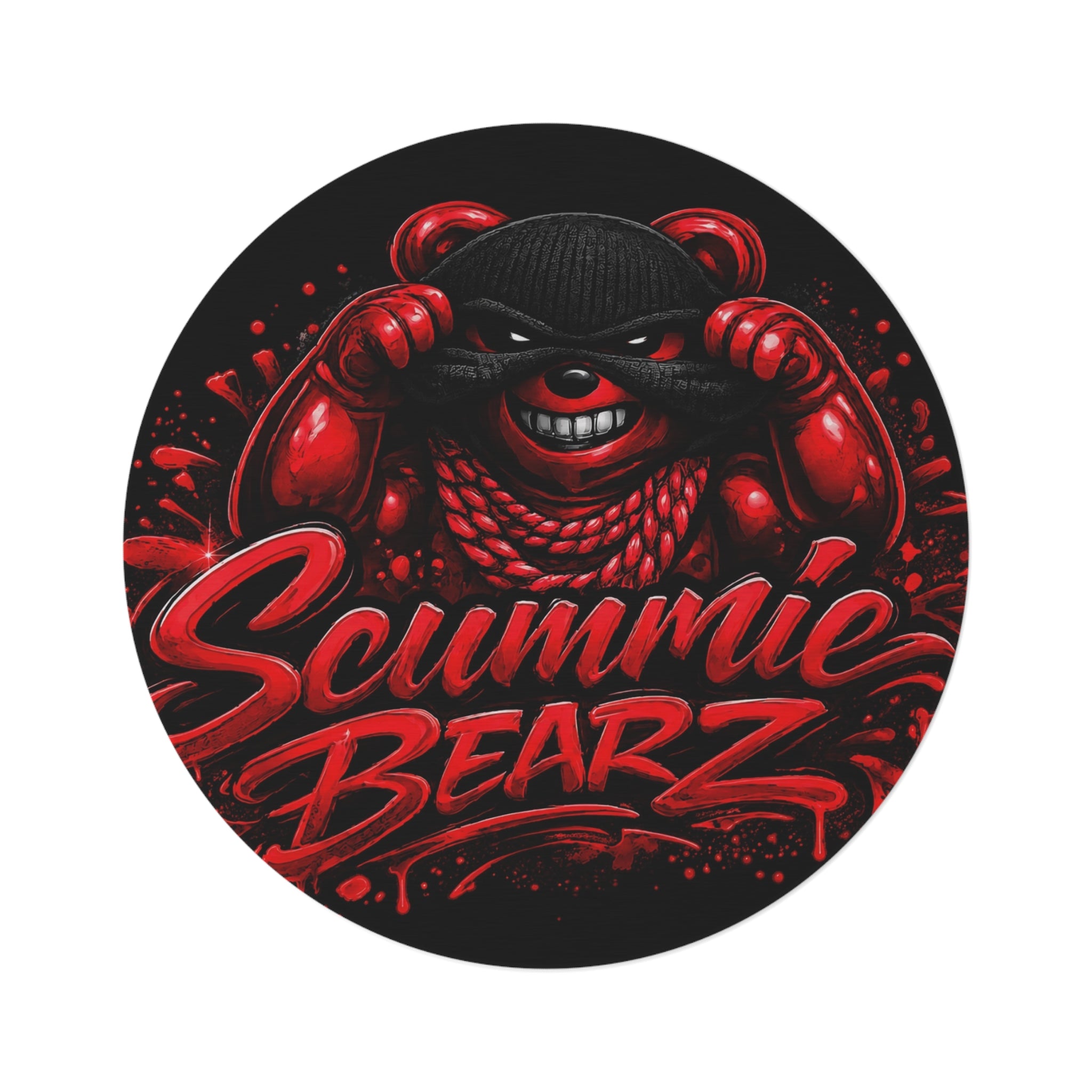 SCUMMIEBEARZ ♦️Red Logo ♦️Round Rug