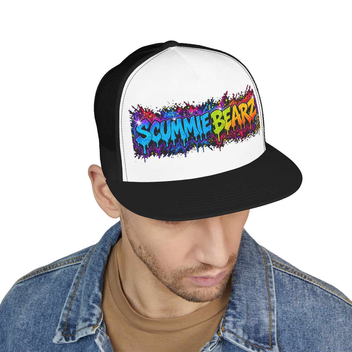 5 Panel Trucker Cap-RAINBOW SCUMMIEBEARZ LOGO-SCUMMIEBEARZ™