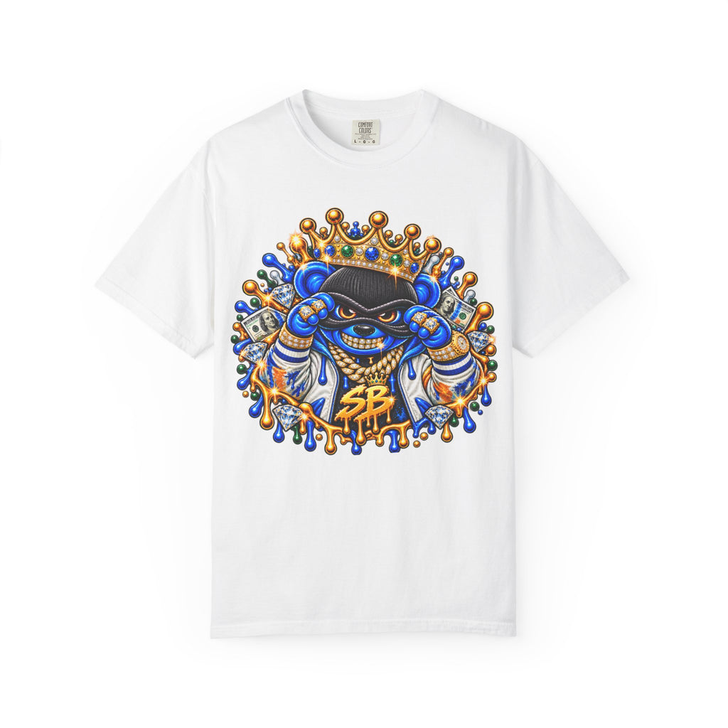 Unisex Garment-Dyed T-SHIRT-MONEY GLOCK/CROWN MASK LOGO-SCUMMIEBEARZ™