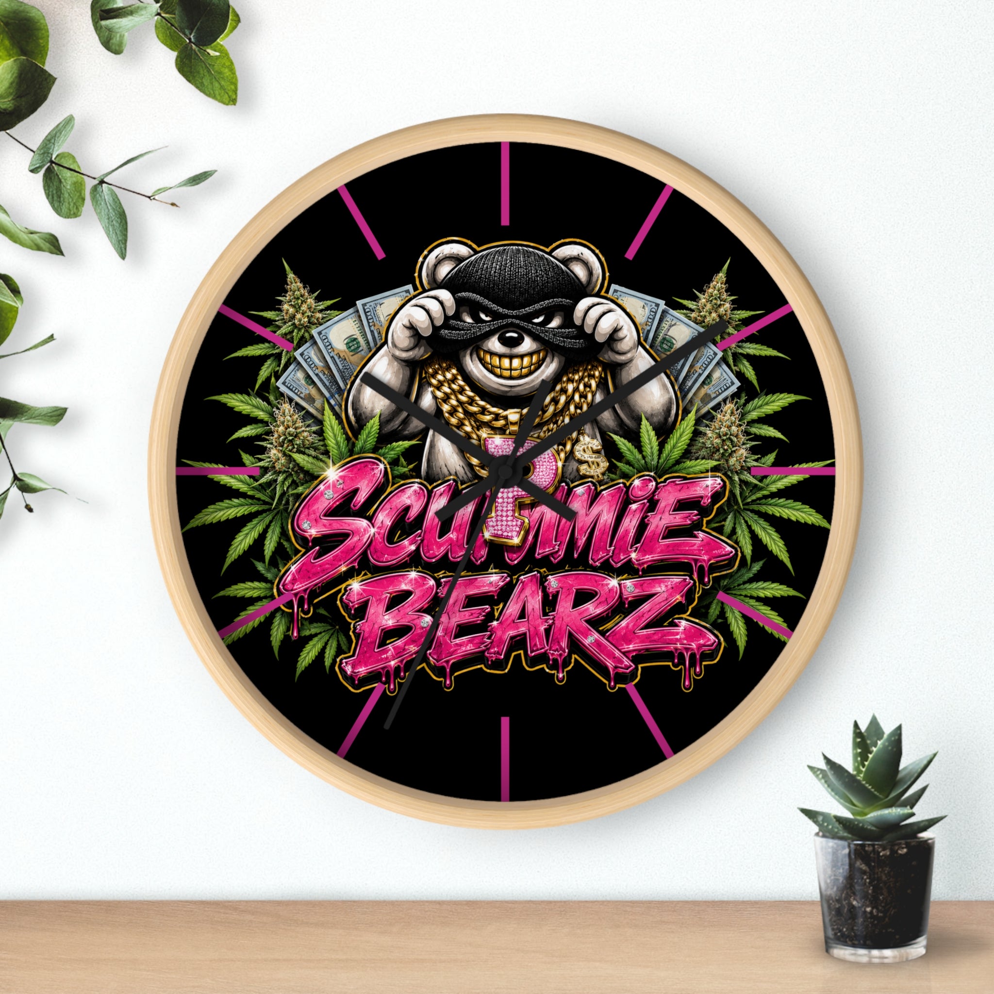 Wall Clock-Weed Logo-SCUMMIEBEARZ™️