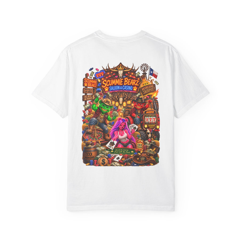 Unisex Garment-Dyed T-shirt-HILLBILLY CROWN SB LOGO HILLBILLY CASINO -SCUMMIEBEARZ™
