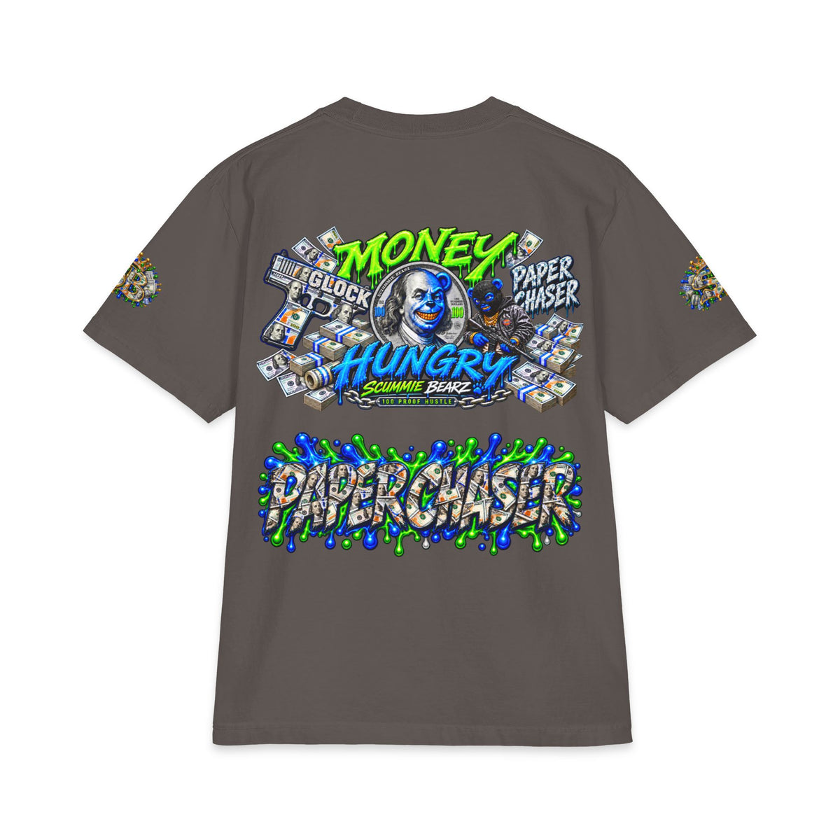 Money, Hungry Green Remix | SCUMMIEBEARZ™ Shaka Wear Heavyweight Tee