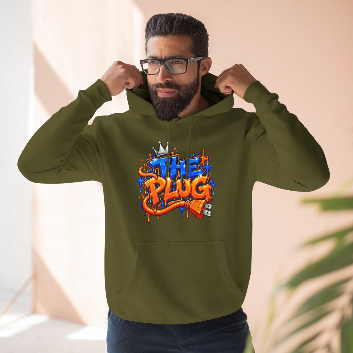 Three-Panel Fleece Hoodie-THE PLUG-SCUMMIEBEARZ™️