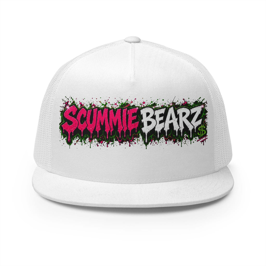 5 Panel Trucker Cap-PINK/SILVER SCUMMIEBEARZ LOGO-SCUMMIEBEARZ™