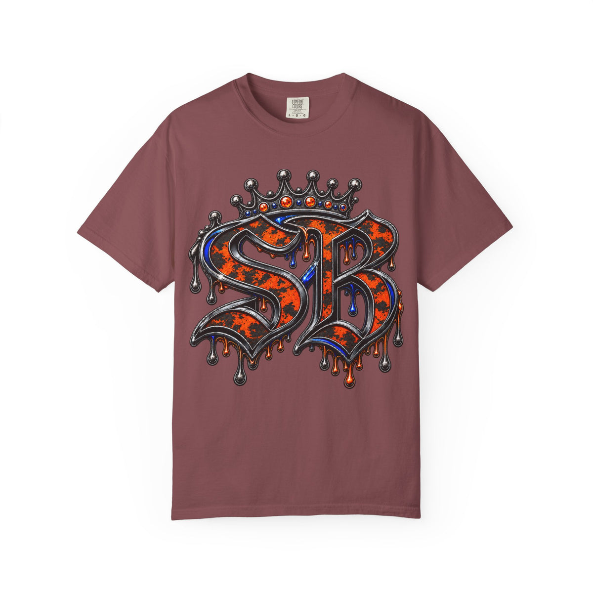 Unisex Garment-Dyed T-shirt-SB CROWN LOGO STRESS BOX LOCKED UP COLLECTION-SCUMMIEBEARZ™