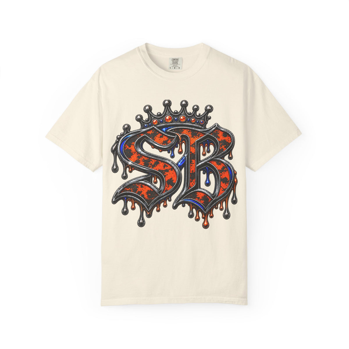 Unisex Garment-Dyed T-shirt-SB CROWN LOGO STRESS BOX LOCKED UP COLLECTION-SCUMMIEBEARZ™