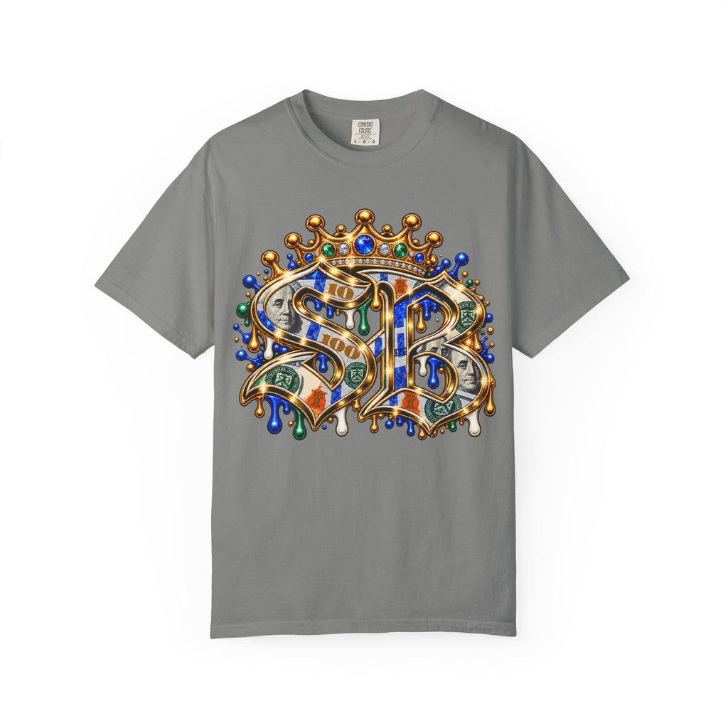 Unisex Garment-Dyed T-SHIRT-BLUE MONEY GLOCK/SB LOGO-SCUMMIEBEARZ™
