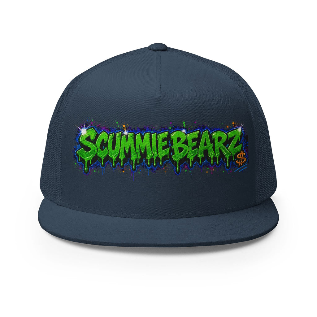 5 Panel Trucker Cap-GREEN/BLUE SCUMMIEBEARZ LOGO-SCUMMIEBEARZ™