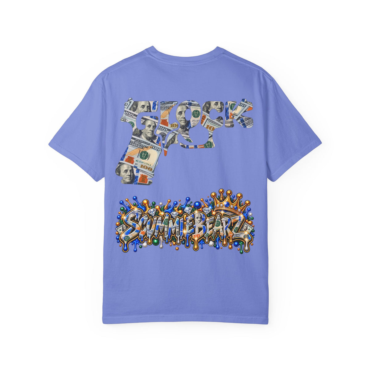 Unisex Garment-Dyed T-SHIRT-MONEY GLOCK/CROWN MASK LOGO-SCUMMIEBEARZ™