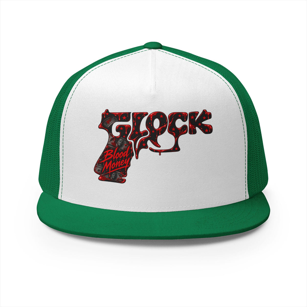5 Panel Trucker Cap-BLOOD MONEY GLOCK-SCUMMIEBEARZ™️