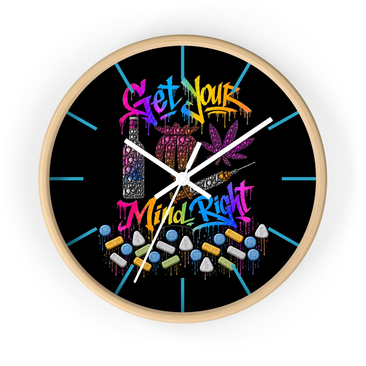 Wall Clock -Get your mind right-SCUMMIEBEARZ™️