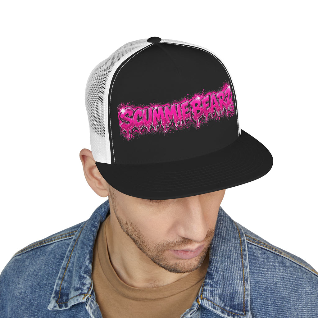 5 Panel Trucker Cap-PINK SCUMMIEBEARZ LOGO-SCUMMIEBEARZ™