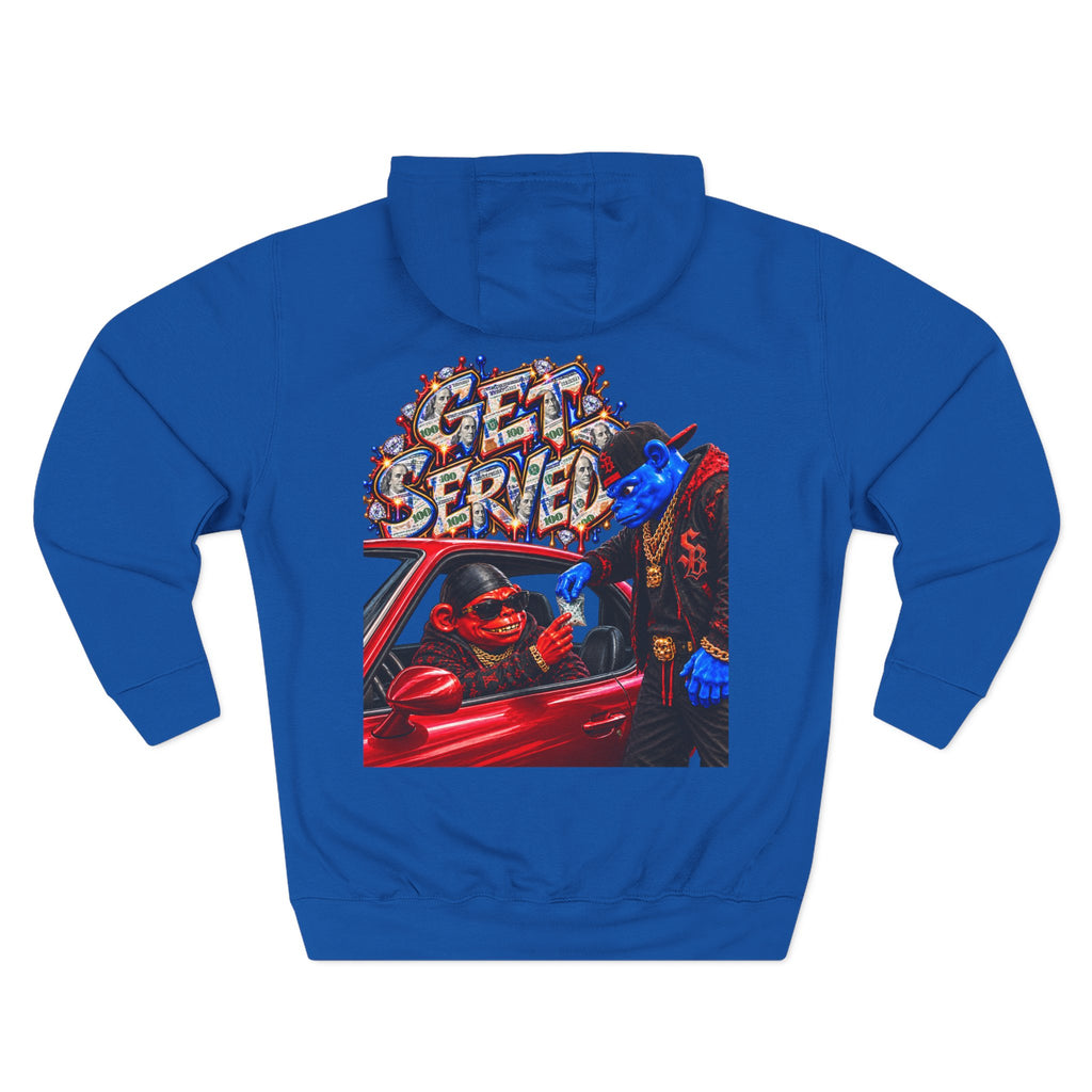 Three-Panel Fleece Hoodie-GET SERVED-SCUMMIEBEARZ™️