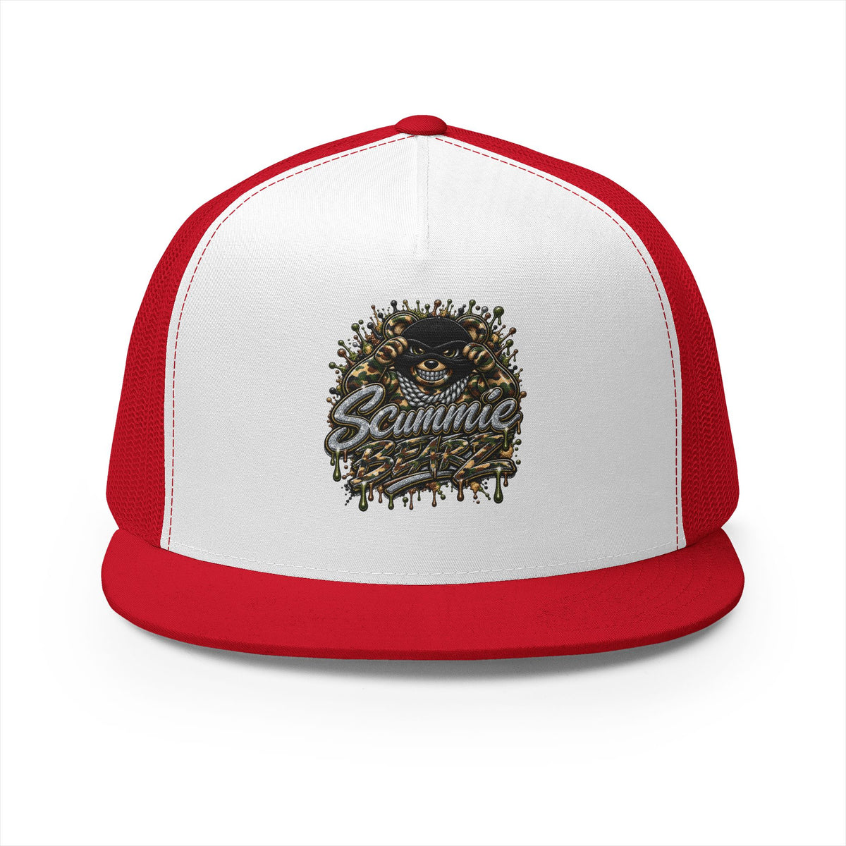 5 Panel Trucker CAP-CAMOUFLAGE MASK LOGO-SCUMMIEBEARZ™