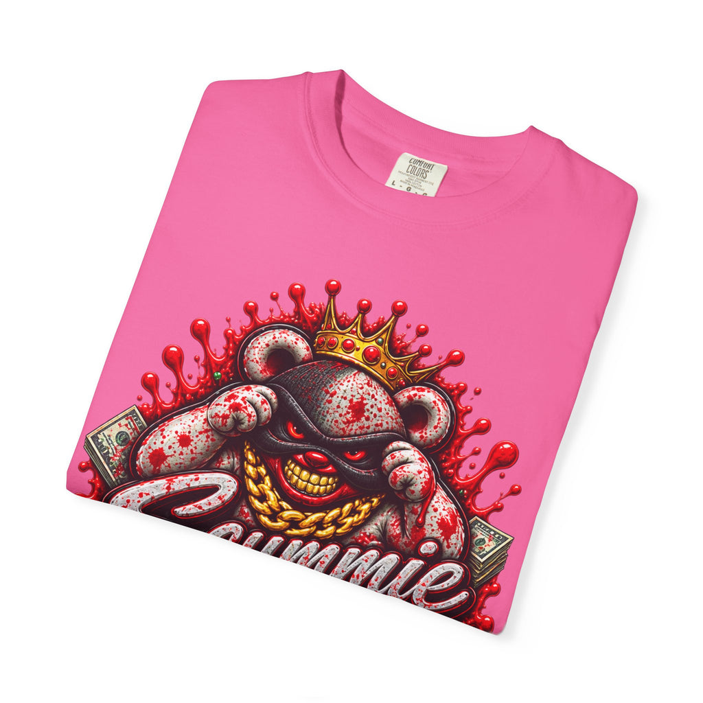 Unisex Garment-Dyed T-SHIRT-BLOOD MONEY GLOCK/MASK LOGO-SCUMMIEBEARZ™