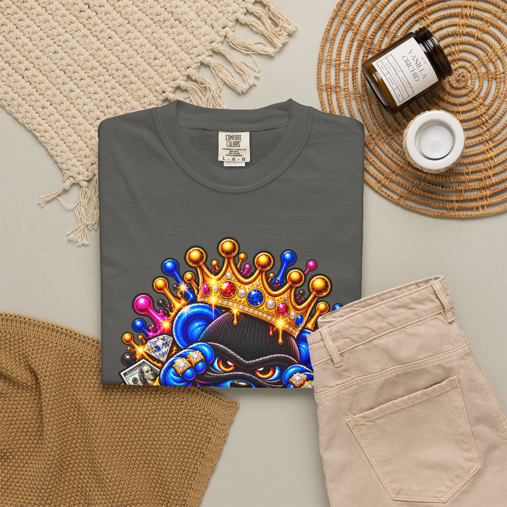 Unisex Garment-Dyed T-shirt-MULTI COLOR CROWN MASK LOGO GLOCK -SCUMMIEBEARZ™