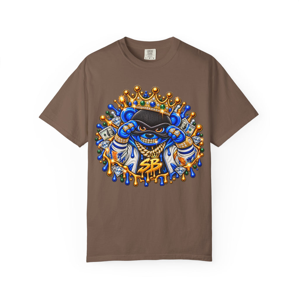 Unisex Garment-Dyed T-SHIRT-MONEY GLOCK/CROWN MASK LOGO-SCUMMIEBEARZ™