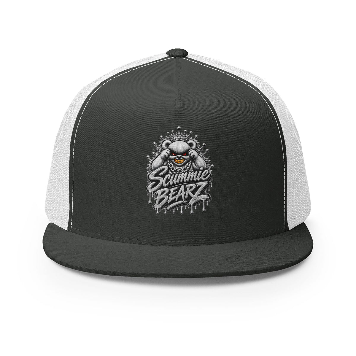 5 Panel Trucker Cap-SILVER MASK LOGO-SCUMMIEBEARZ™