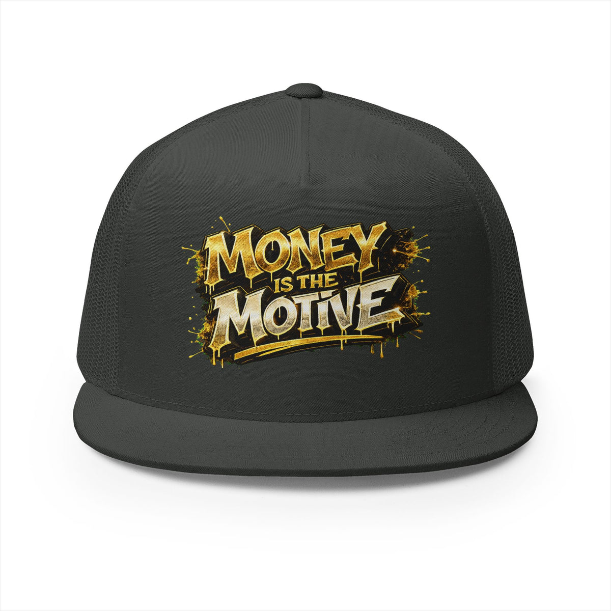 5 Panel Trucker Cap-GOLD MONEY IS THE MOTIVE-SCUMMIEBEARZ™