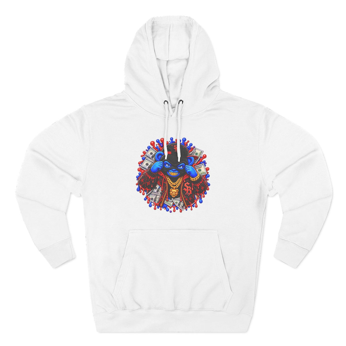 Three-Panel Fleece Hoodie-GET SERVED-SCUMMIEBEARZ™️