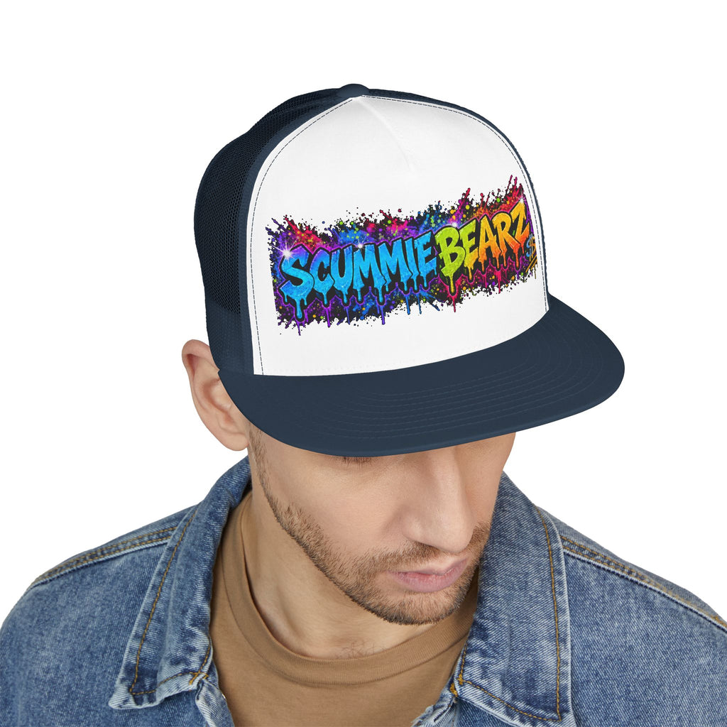 5 Panel Trucker Cap-RAINBOW SCUMMIEBEARZ LOGO-SCUMMIEBEARZ™