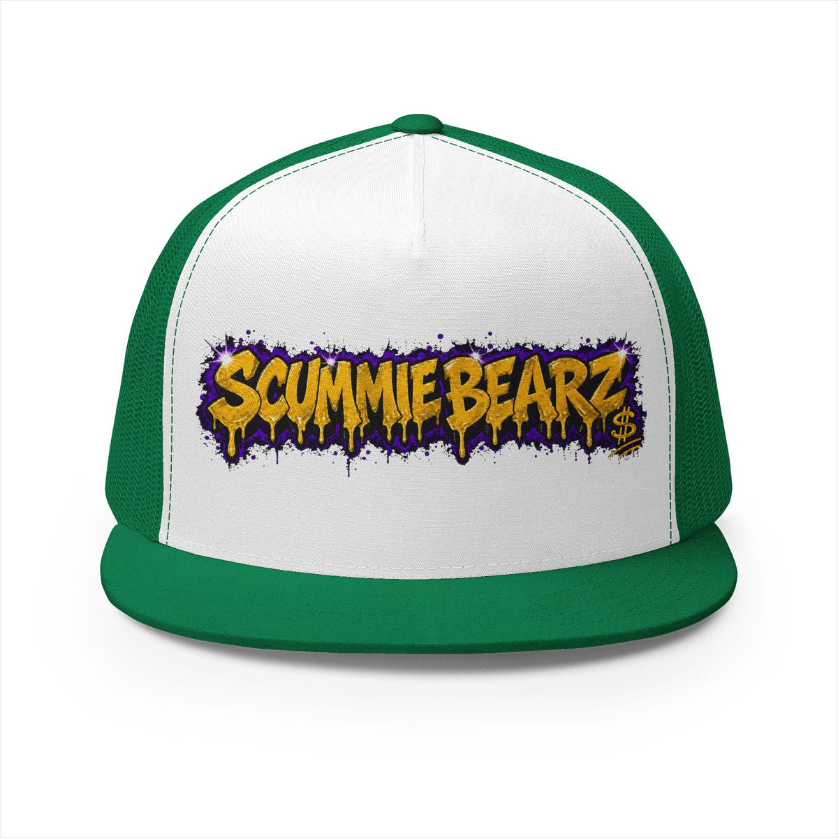 5 Panel Trucker Cap-GOLD/PURPLE SCUMMIEBEARZ LOGO-SCUMMIEBEARZ™