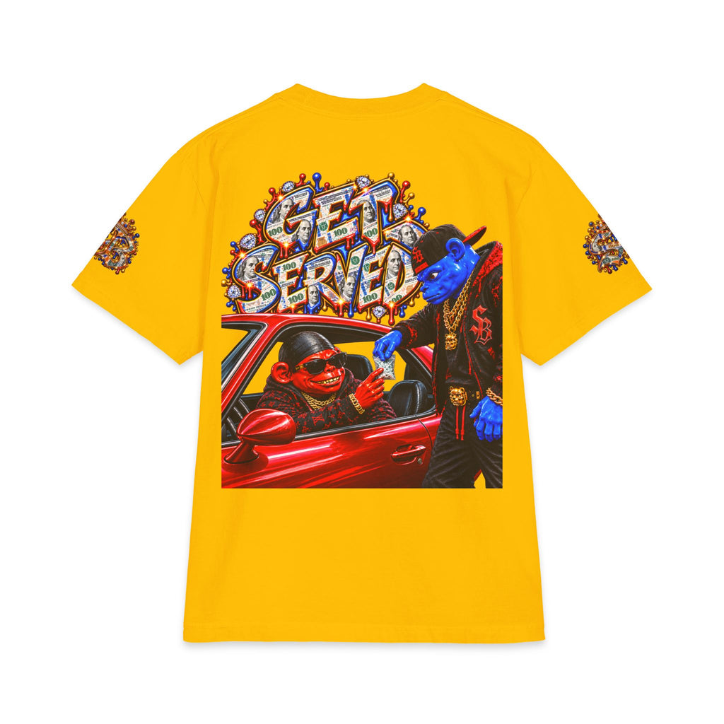 Get Served Red/Blue Remix | SCUMMIEBEARZ™ Shaka Wear Heavyweight Tee