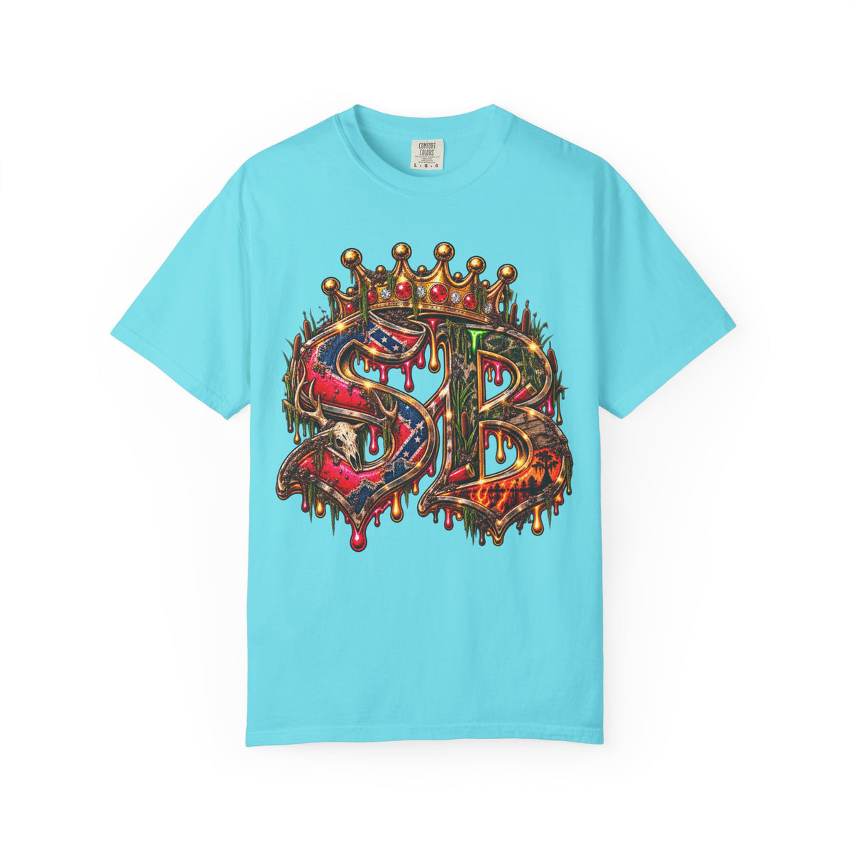 Unisex Garment-Dyed T-SHIRT-HILLBILLY GLOCK/SB CROWN LOGO-SCUMMIEBEARZ™