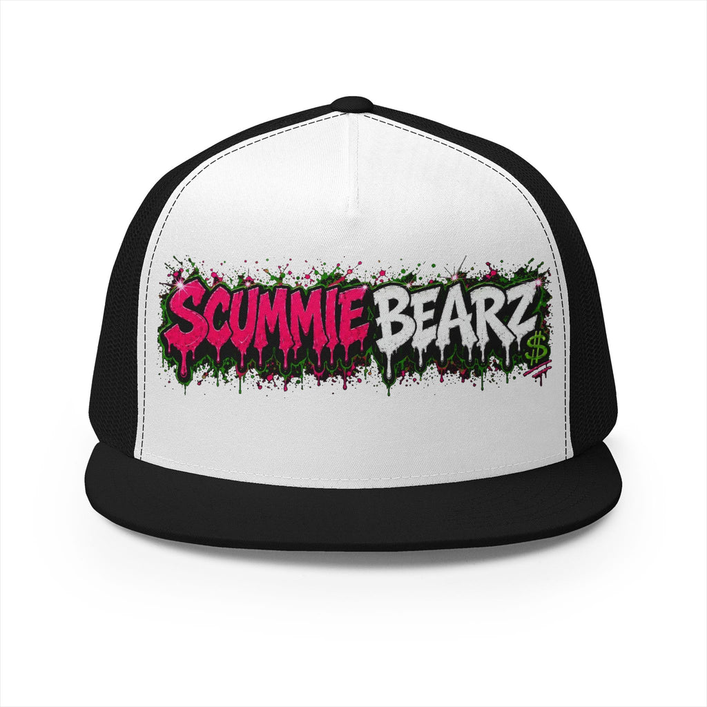 5 Panel Trucker Cap-PINK/SILVER SCUMMIEBEARZ LOGO-SCUMMIEBEARZ™