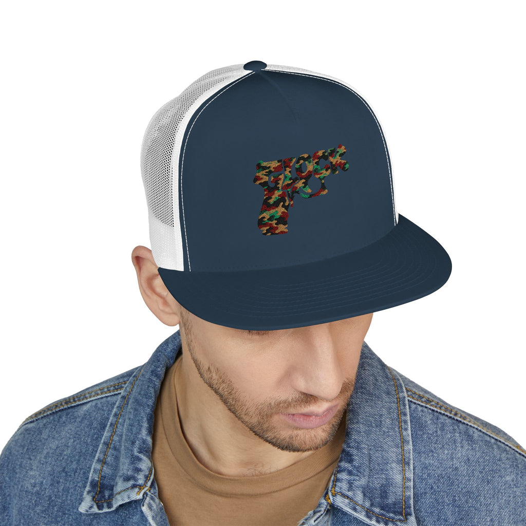 5 Panel Trucker Cap-CAMOUFLAGE GLOCK LOGO-SCUMMIEBEARZ™️