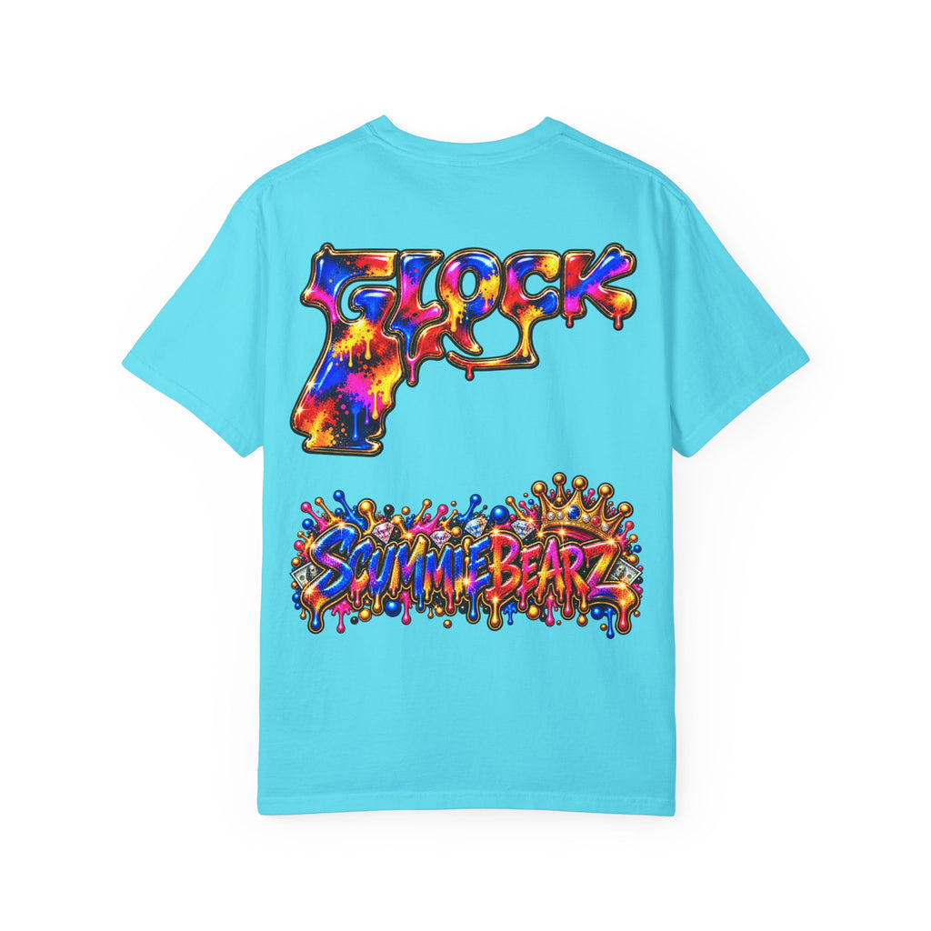 Unisex Garment-Dyed T-shirt-MULTI COLOR CROWN MASK LOGO GLOCK -SCUMMIEBEARZ™