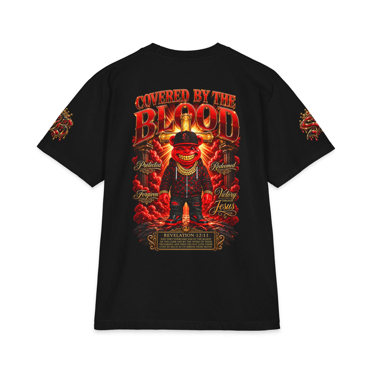 Covered by the Blood | SCUMMIEBEARZ™ Shaka Wear Heavyweight Tee