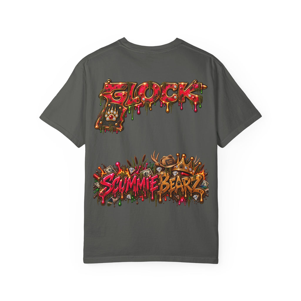 Unisex Garment-Dyed T-SHIRT-HILLBILLY GLOCK/SB CROWN LOGO-SCUMMIEBEARZ™