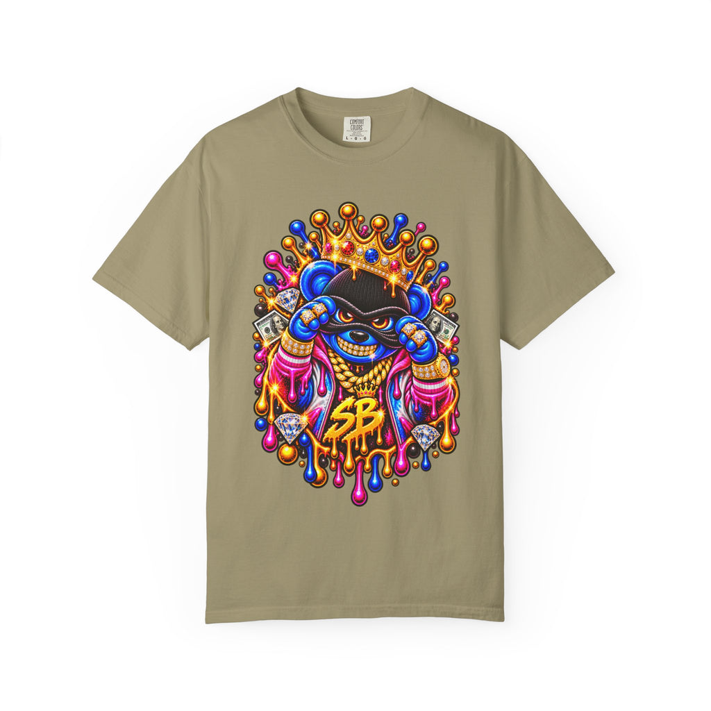 Unisex Garment-Dyed T-shirt-MULTI COLOR CROWN MASK LOGO GLOCK -SCUMMIEBEARZ™