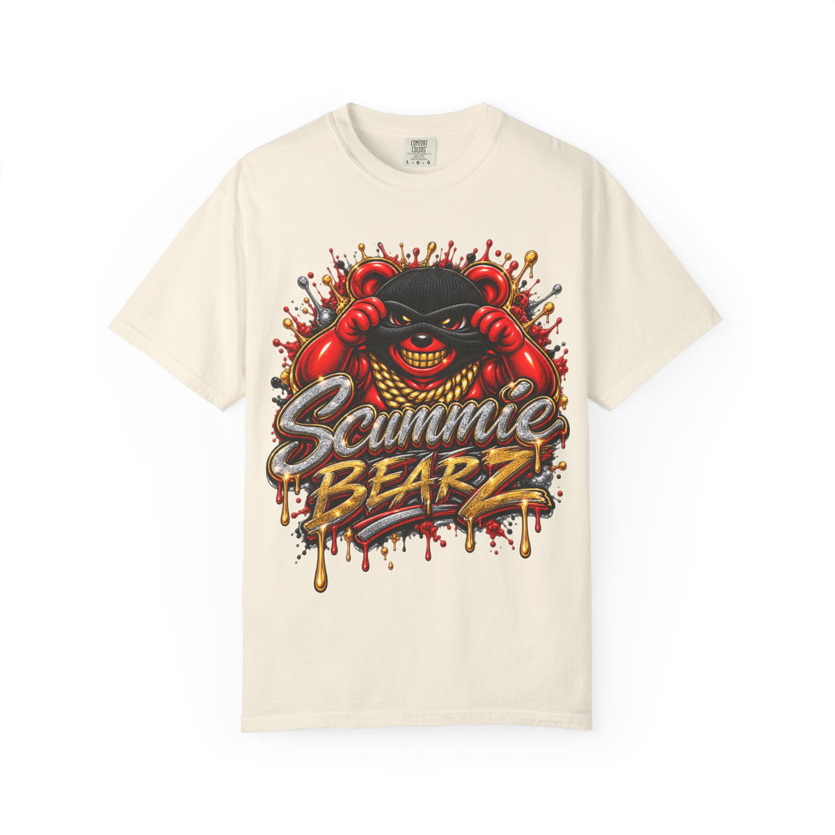 Unisex Garment-Dyed T-shirt-HELL LOST ANOTHER ONE/MASK LOGO-SCUMMIEBEARZ™