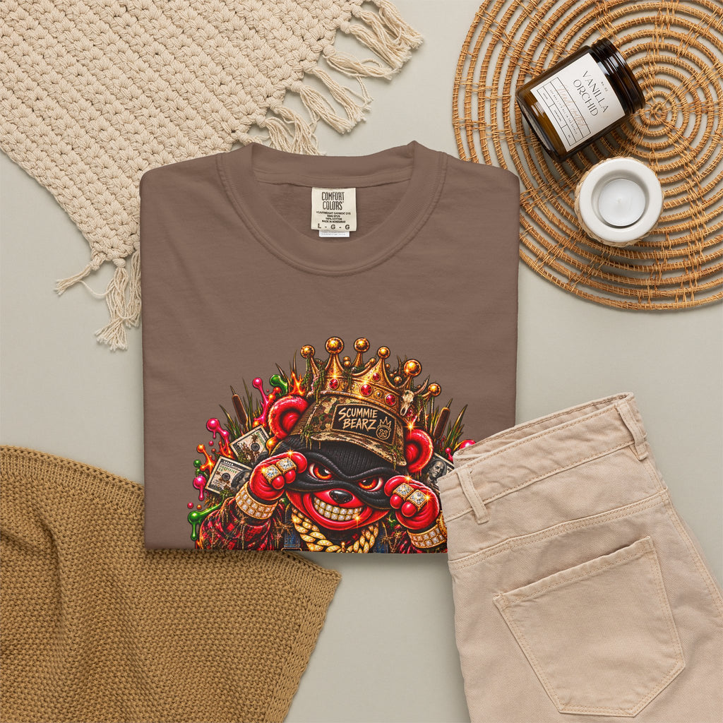 Unisex Garment-Dyed T-shirt--HILLBILLY WORLD TOUR/CROWN SB LOGO-SCUMMIEBEARZ™️
